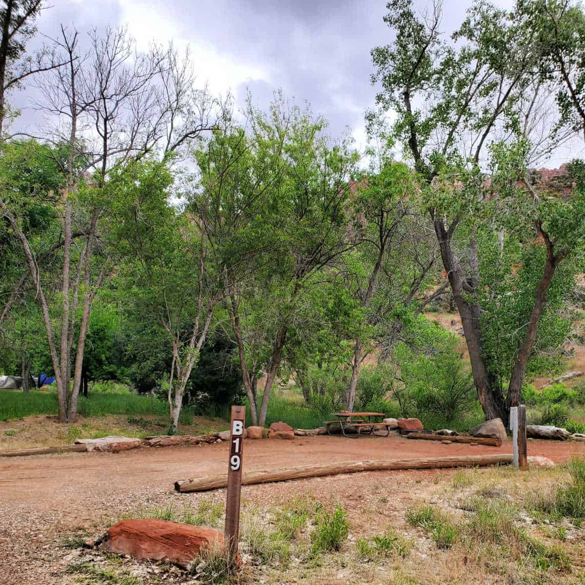 Campsite B19 Watchman Campground Zion National Park