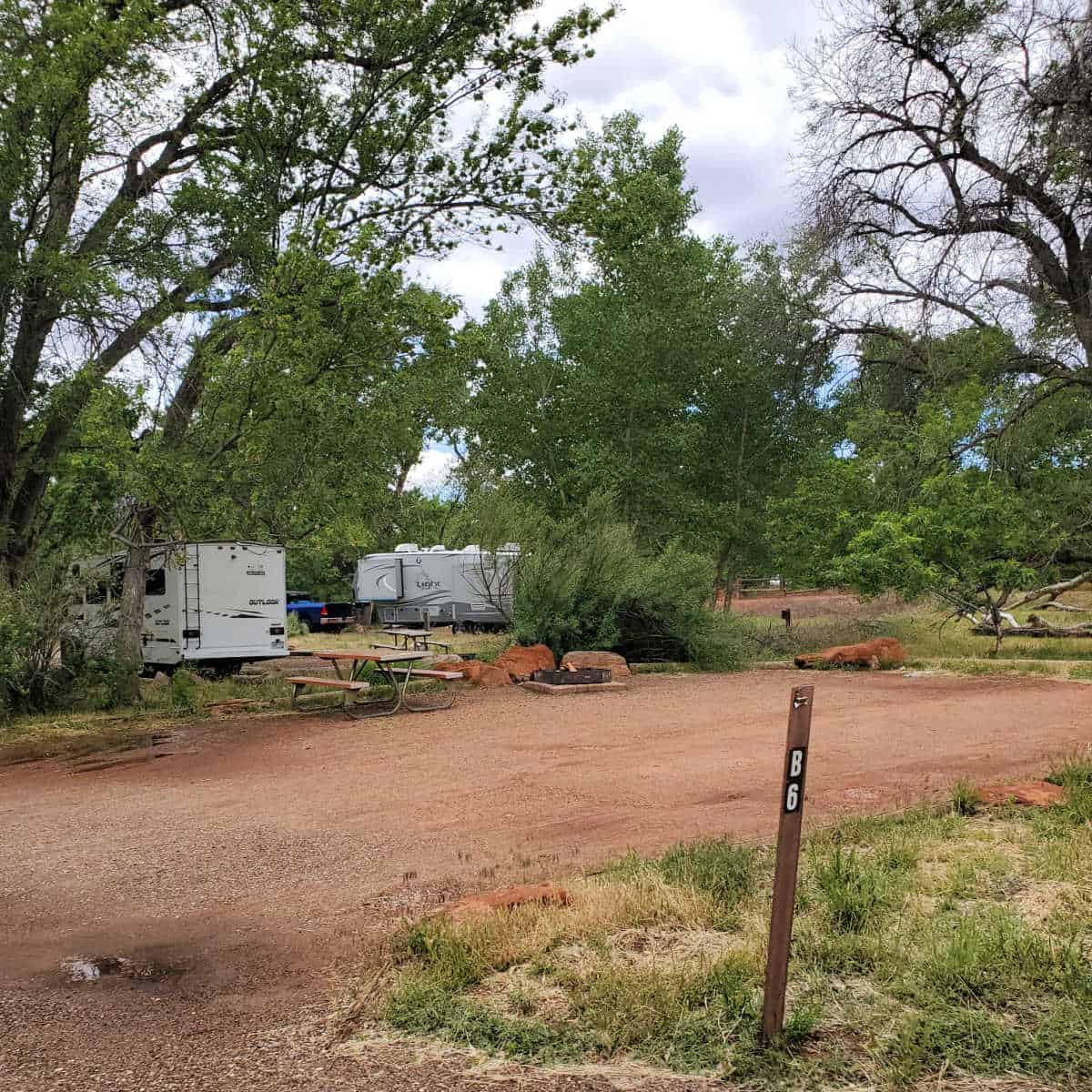 Campsite B6 Watchman Campground Zion National Park