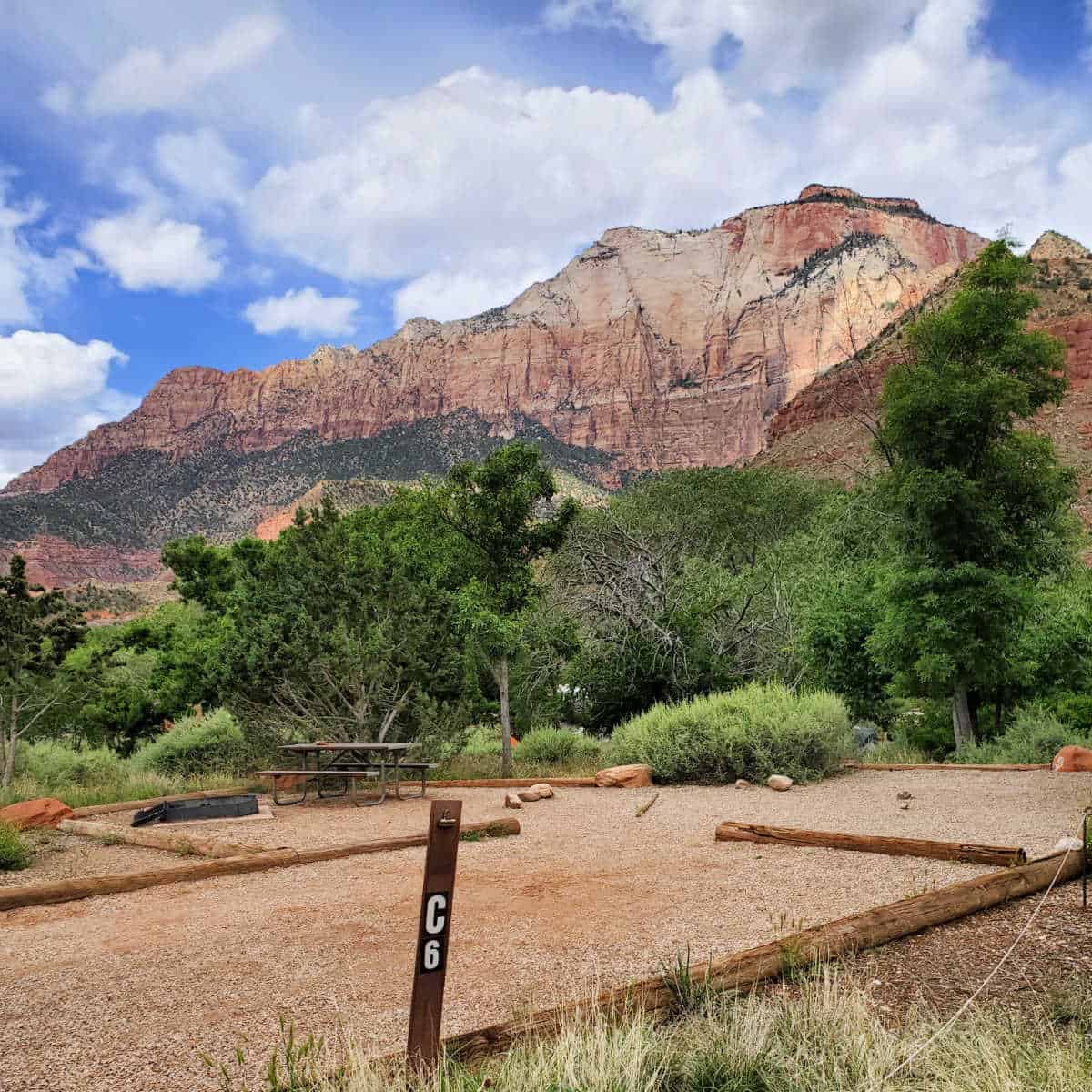 Campsite C6 Watchman Campground Zion National Park