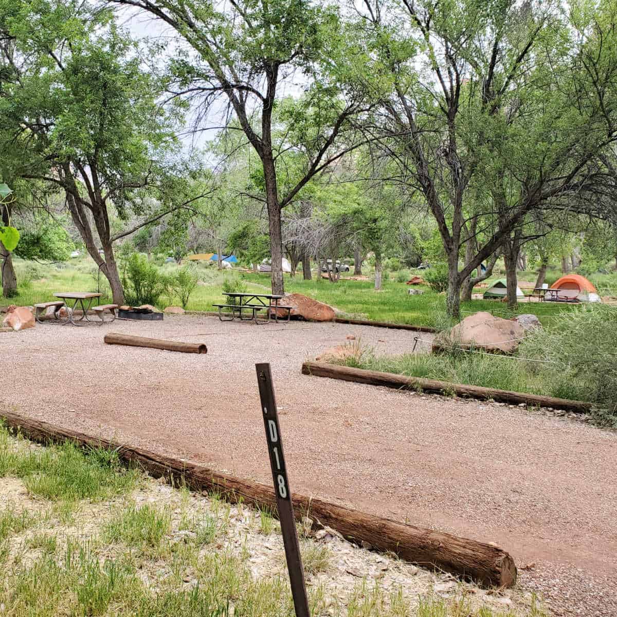 Campsite D18 Watchman Campground Zion National Park