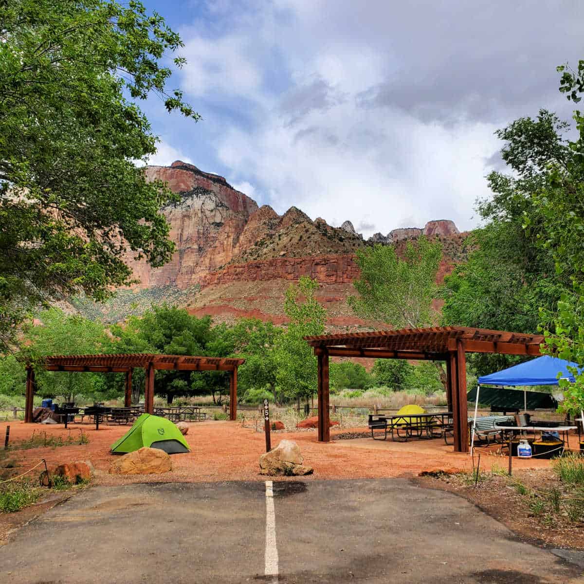 Campsite E5 and E6 Watchman Campground Zion National Park