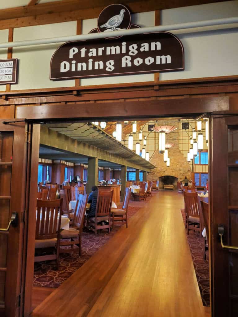Ptarmigan Dining Roon in Many Glacier Hotel