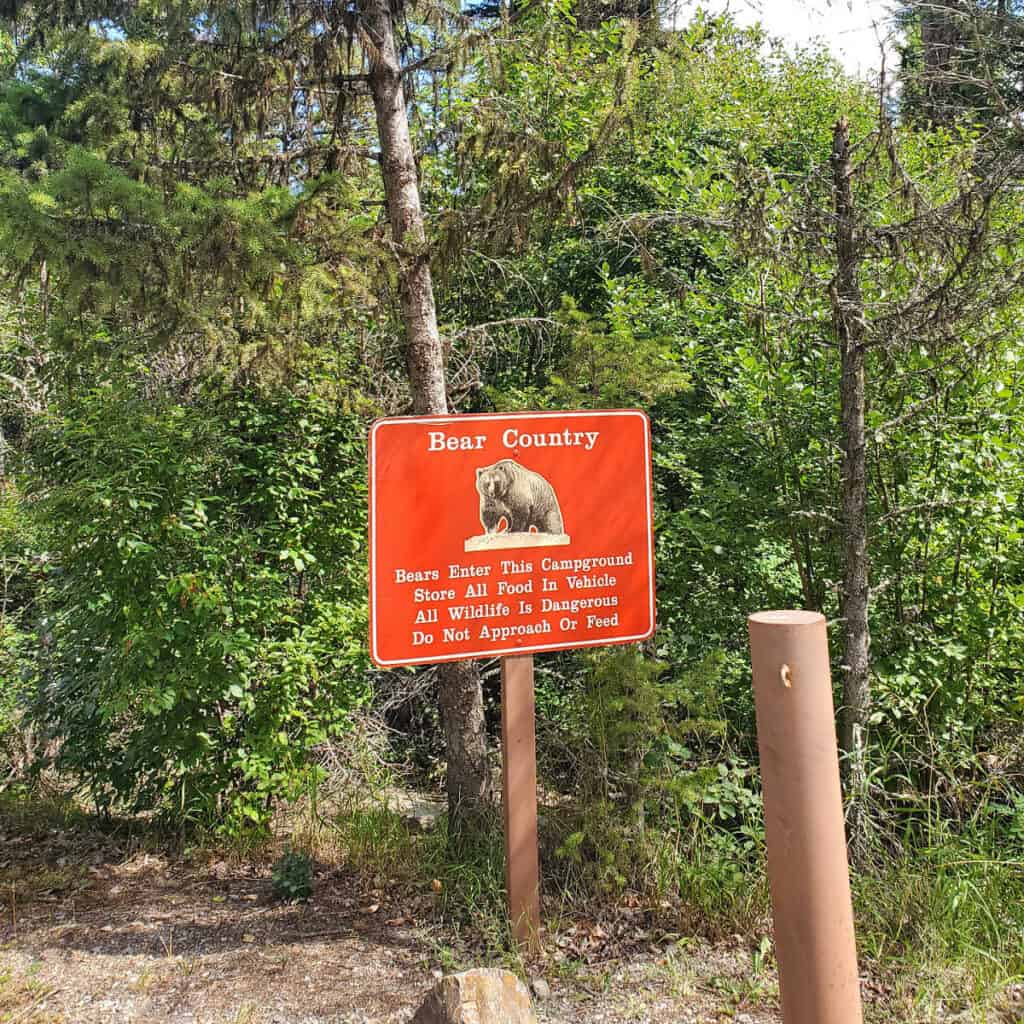 Bear Country Sign at Logging Creek Campground