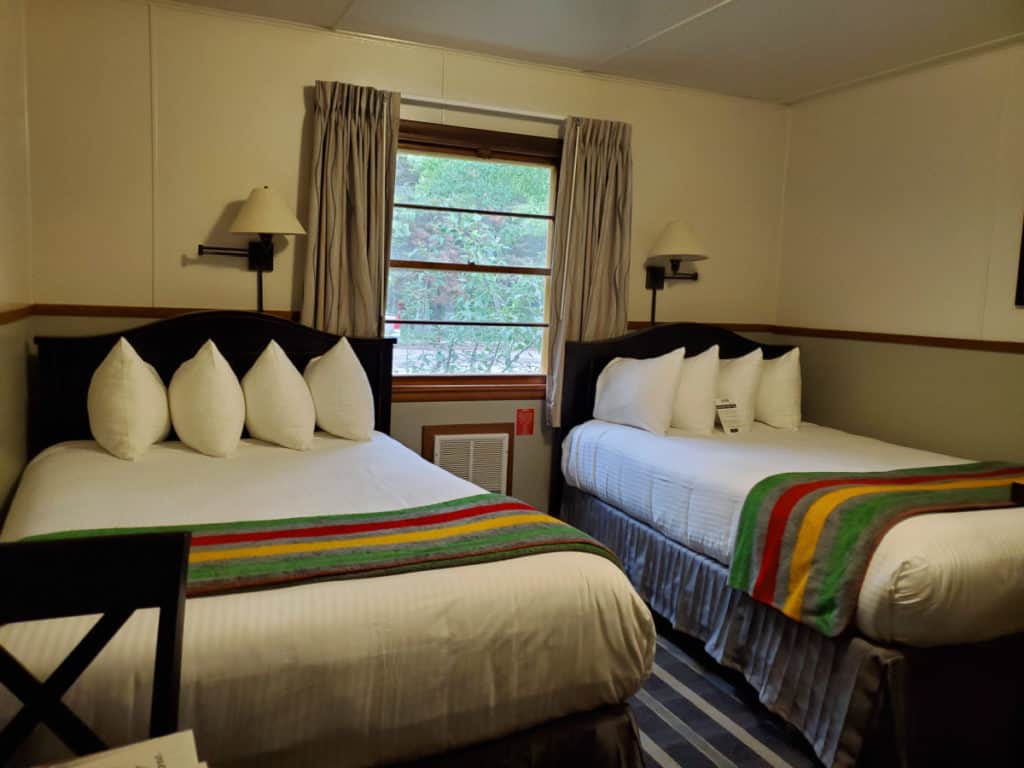Bedroom in the Pinetop Motel at Swiftcurrent Motor Inn