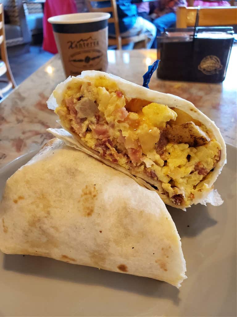 Breakfast Wrap at Nell's Restaurant at Swiftcurrent Motor Inn
