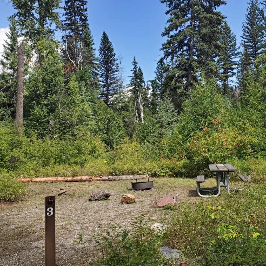 Campsite 3 Logging Creek Campground Glacier National Park