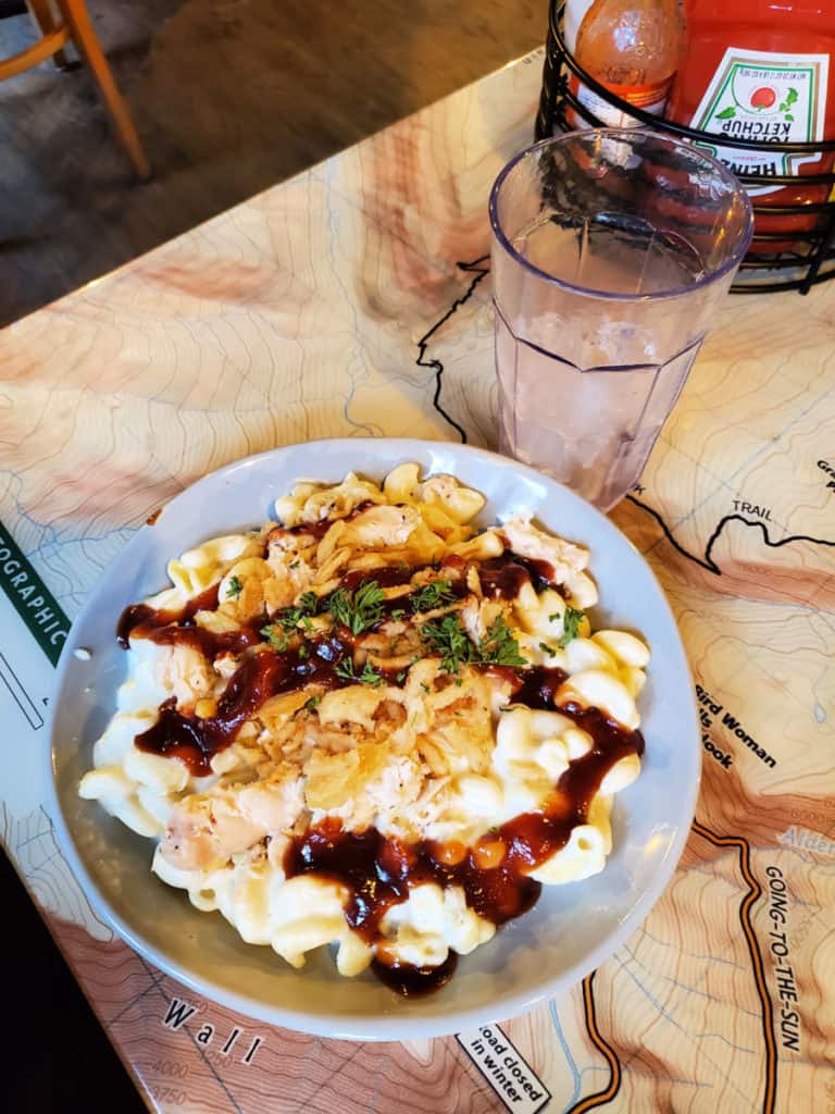 Nell's Mac & Cheese with Pulled Chicken at Swiftcurrent Motor Inn