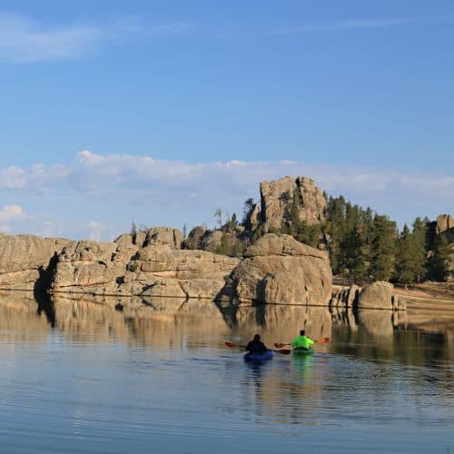 Kayaking on Sylvan Lake in Custer State Park