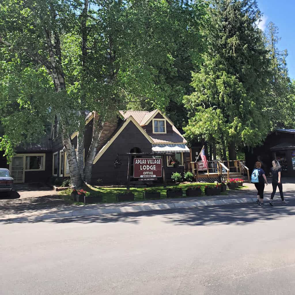 Apgar Village Lodge office in Glacier National Park