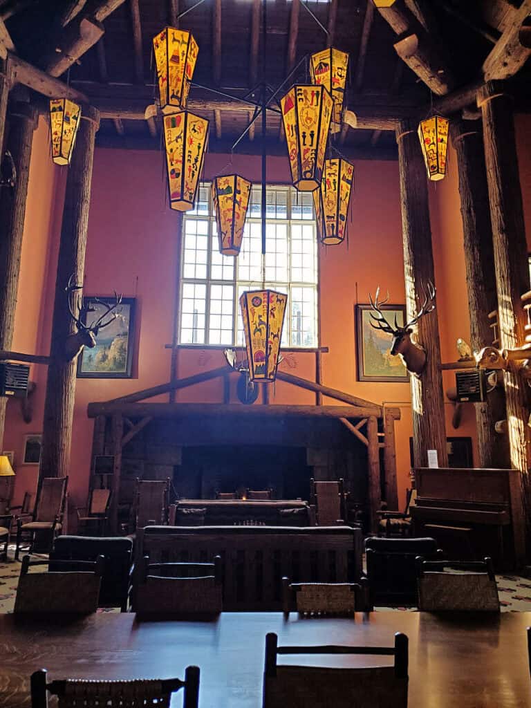 Lobby of Lake McDonald Lodge