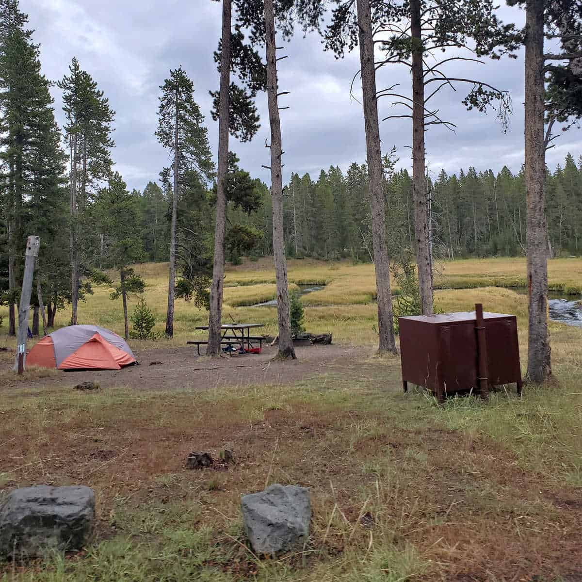 Campsite in Norris Campground, Yellowstone National PArk Wyoming