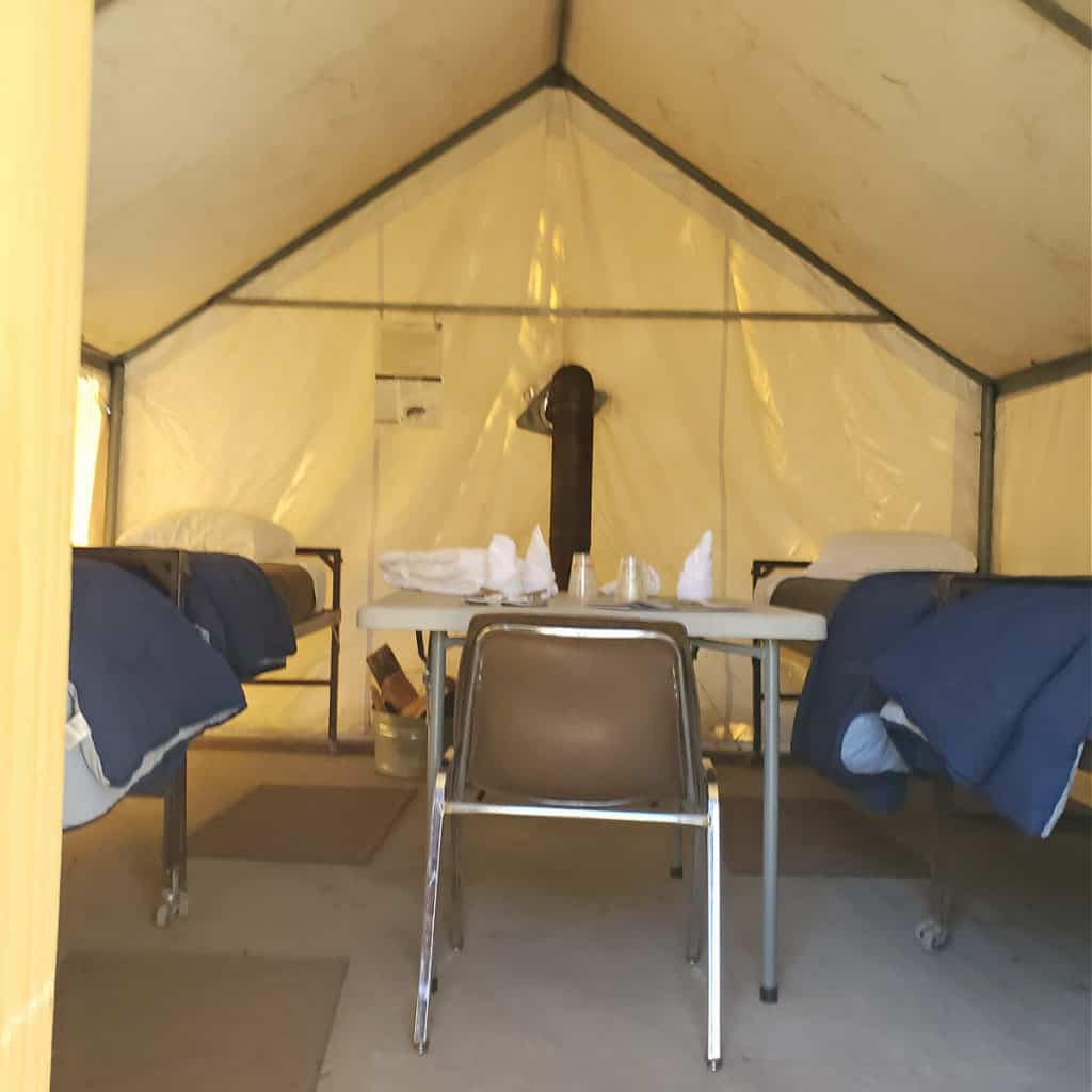 Tuolumne Meadows Lodge inside the tent