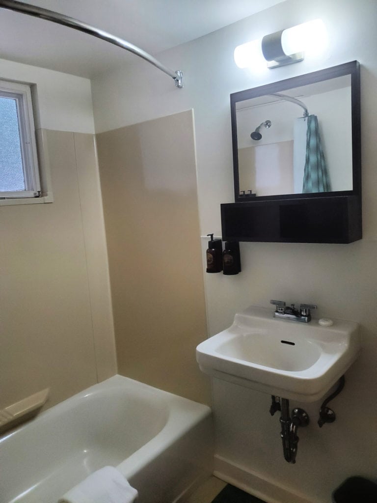 Bathroom in The Village Inn at Apgar in Glacier National Park