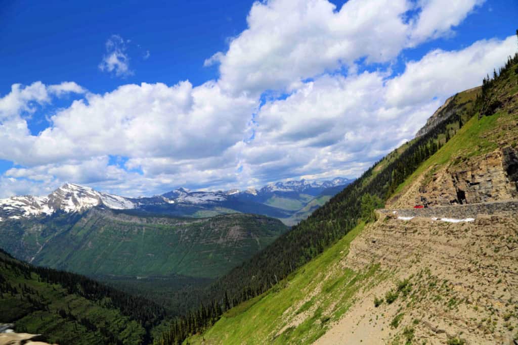 Breathtaking view of the Going to the Sun Road in Glacier National Park