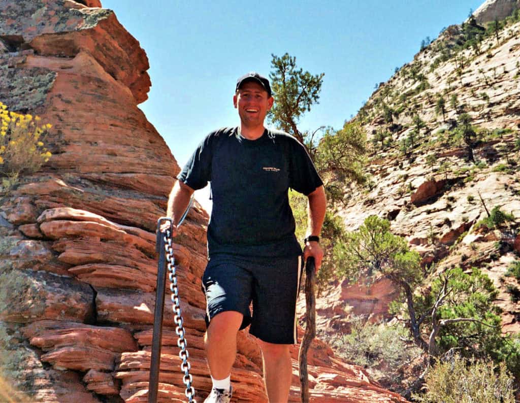 ParkRangerJohn hiking Angels Landing in Zion National Park