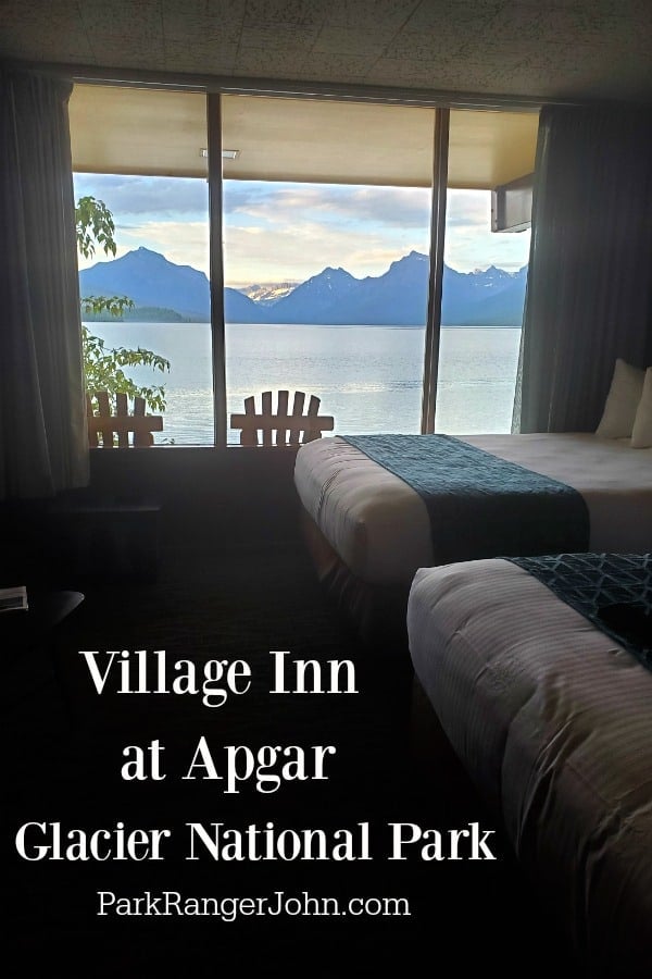 View of Lake McDonald from inside a room at the Village Inn at Apgar, Glacier National Park
