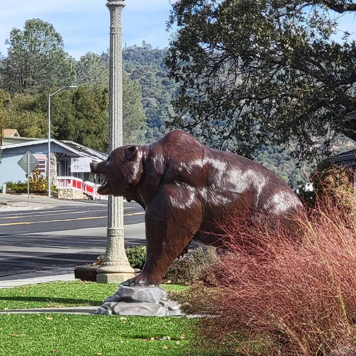 Oakhurst Talking Bear Statue