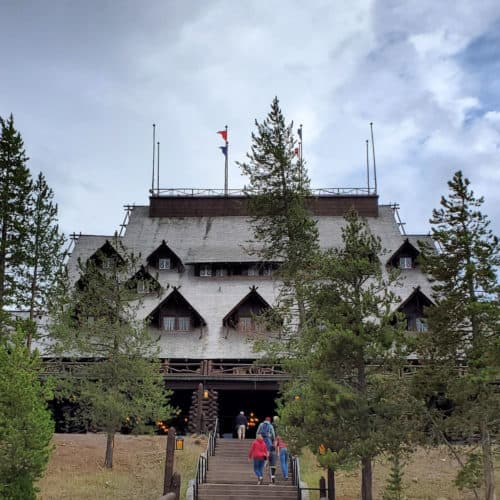 Entrance to the Old Faithful Inn at Yellowstone Naational Park