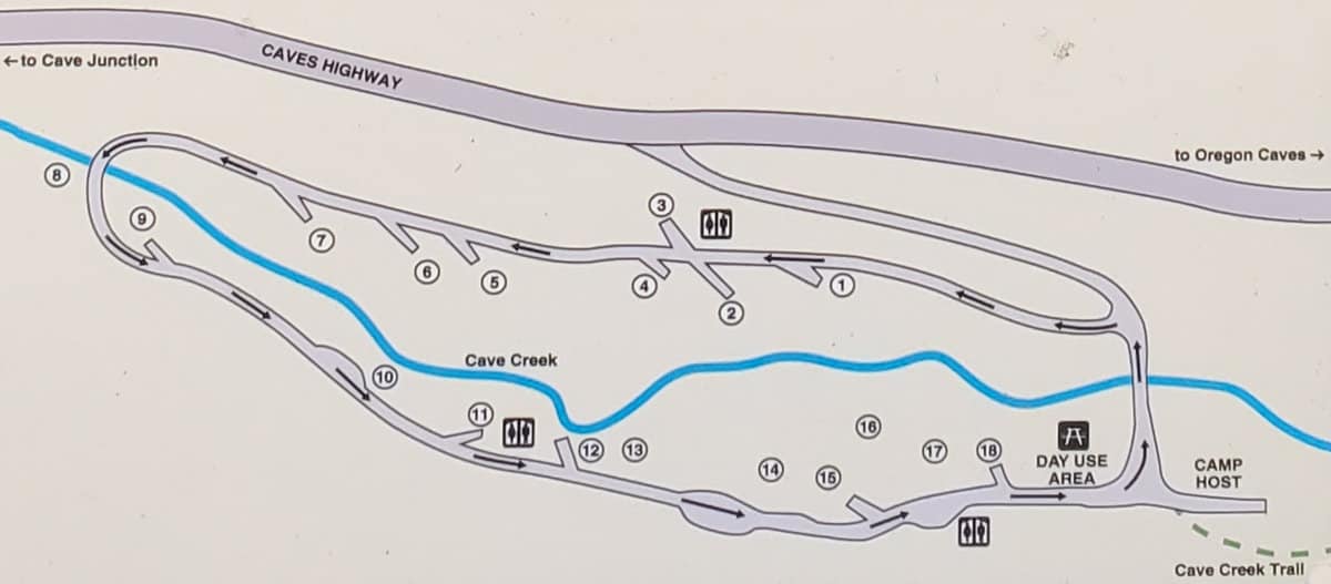 Cave Creek Campground Map Oregon Caves National Monument