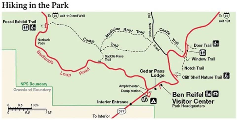 Badlands Hiking Trail Map Ultimate Badlands National Park Hiking Guide | Park Ranger John