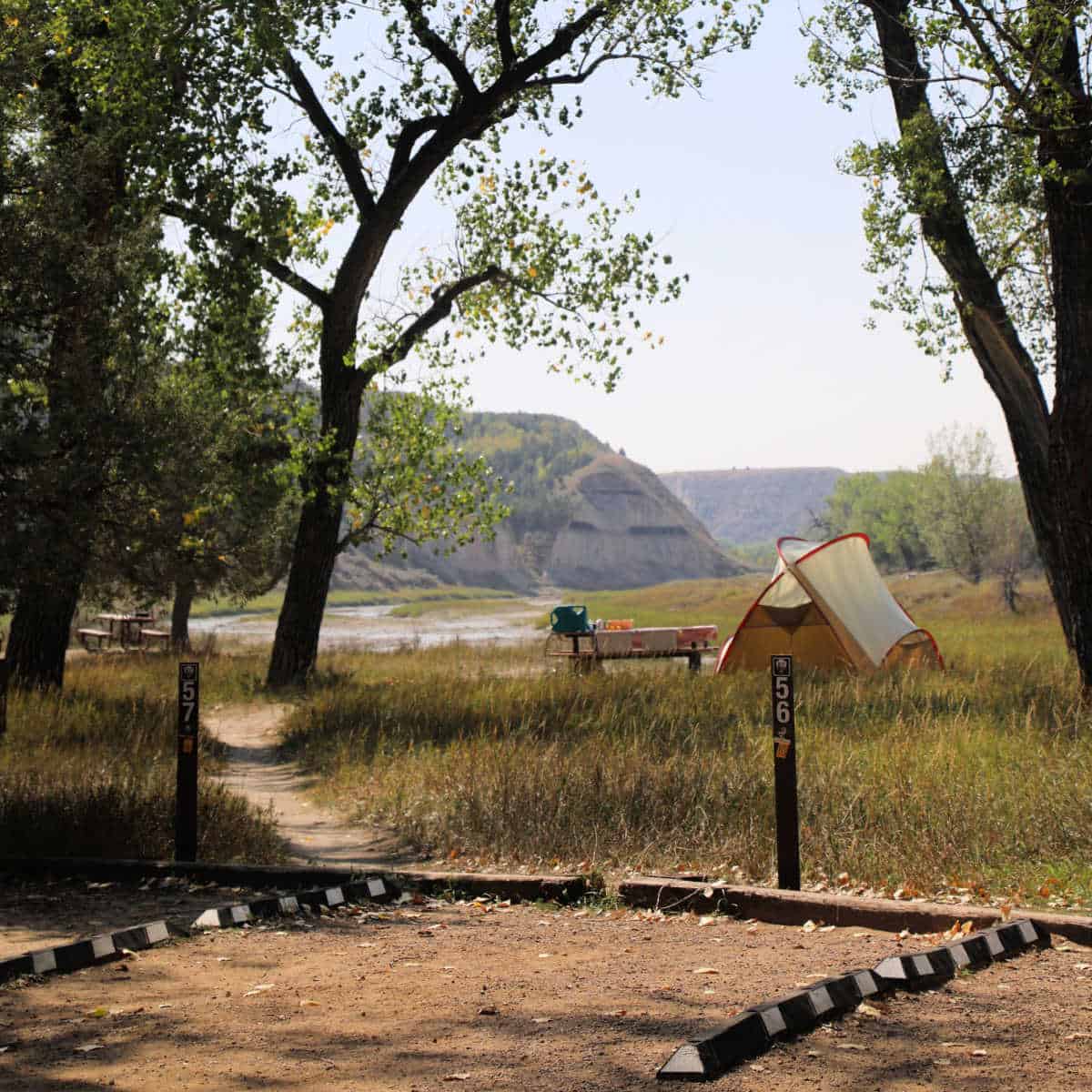 Campsites 56 and 57 at Cottonwood Campground Theodore Roosevelt National Park North Dakota