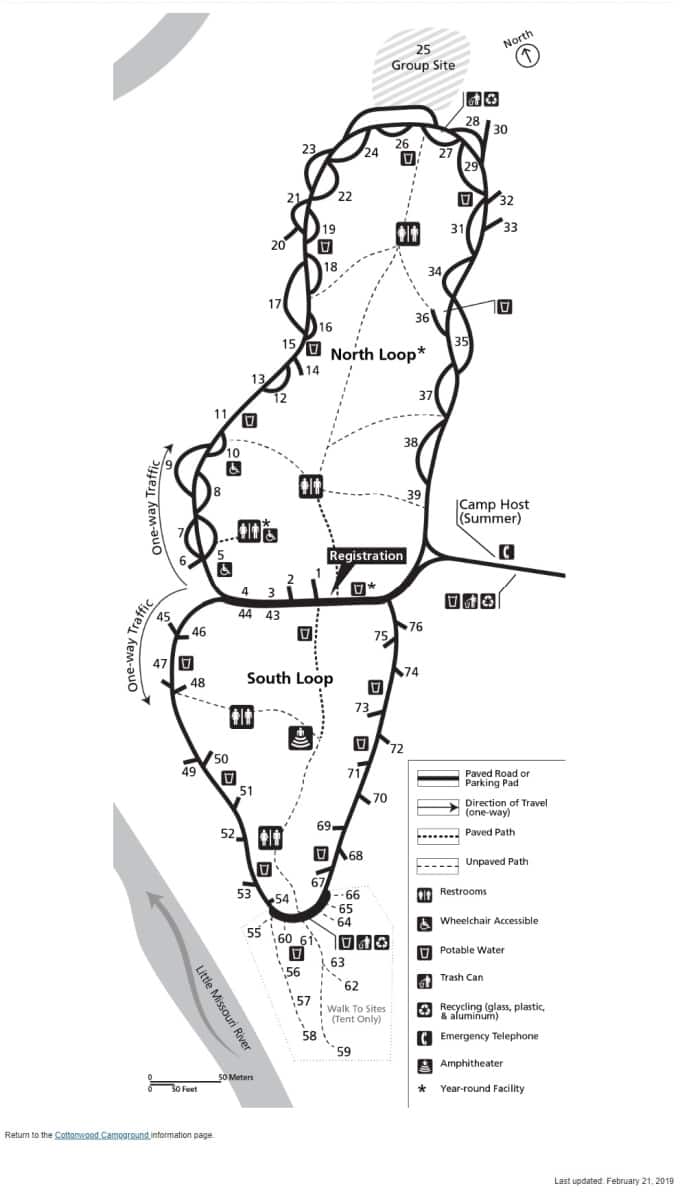 Cottonwood Campground Map, Theodore Roosevelt National Park 