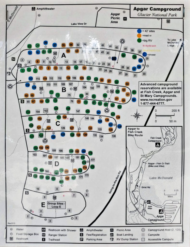 Apgar Campground Map, Glacier National Park