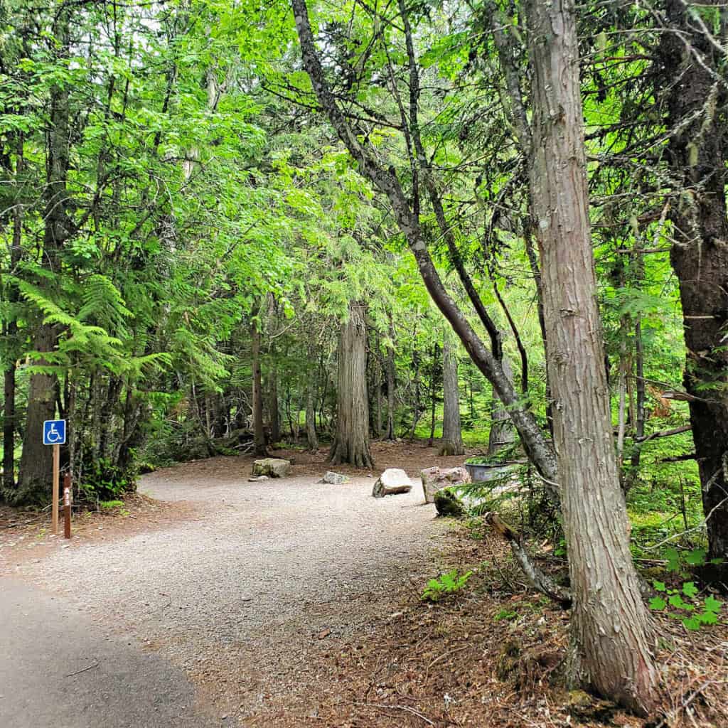 Campsite A33 in Avalanche Campground, Glacier National Park