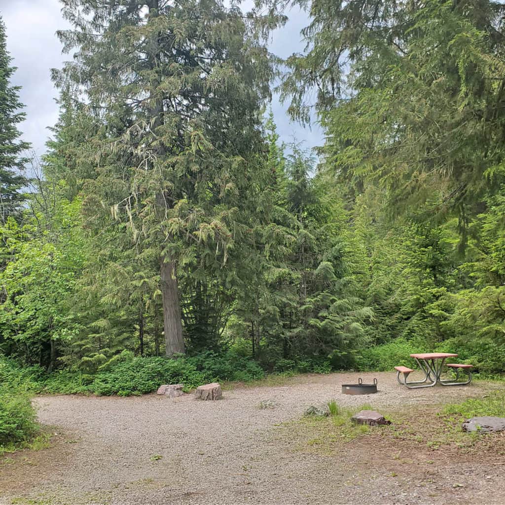 Campsite B77 in Avalanche Campground, Glacier National Park