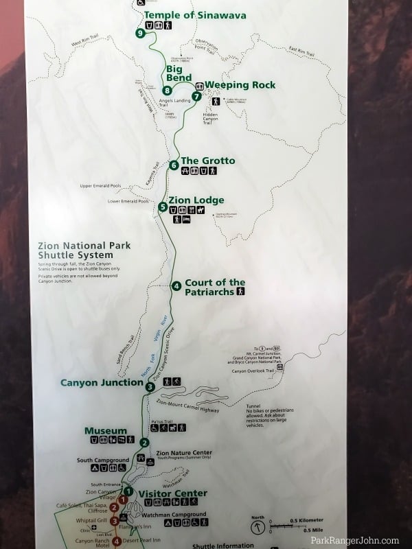 Zion Shuttle Map Bottle – Meridian Line