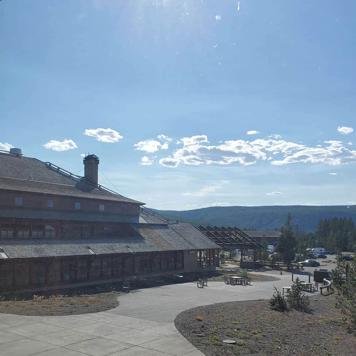 Looking outside room at Old Faithful Snow Lodge