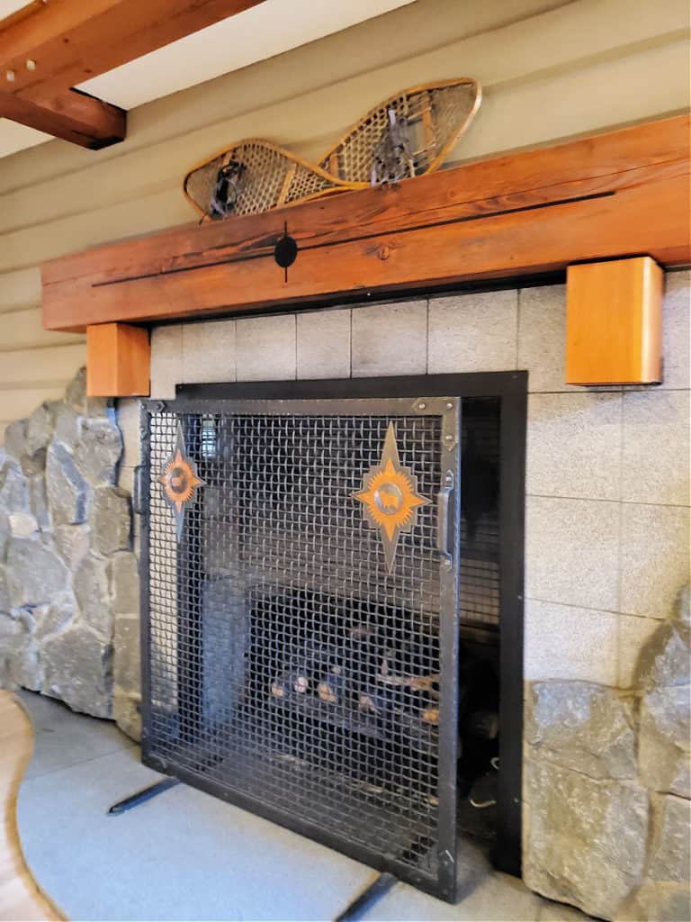fireplace in the Old Faithful Snow Lodge