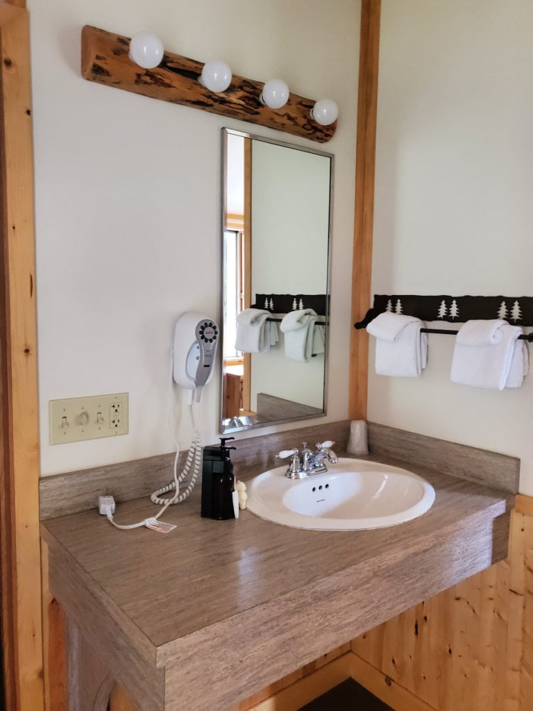 Bathroom in Cabin 47 Canyon Lodge Cabins