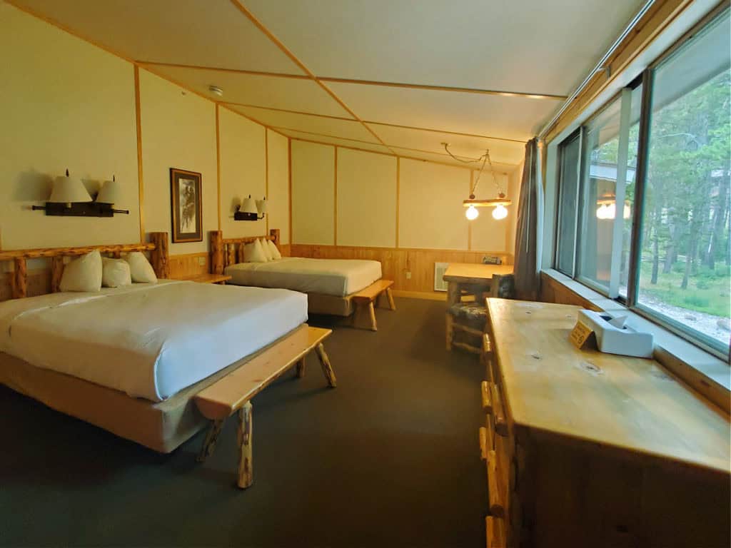 full room view of Canyon Lodge Cabin Yellowstone National Park
