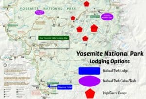 Yosemite Lodging Guide Park Ranger - Yosemite Lodging Map 300x203