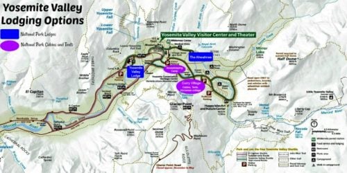 Yosemite Lodging Guide Park Ranger - Yosemite Valley Lodging Map 500x250