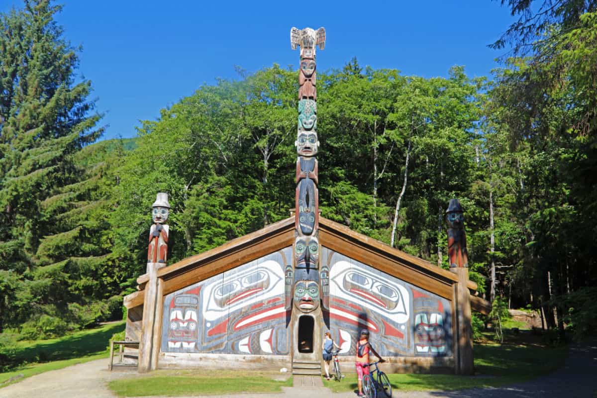 Clan house at Totem Bight State Historical Park Ketchikan Alaska