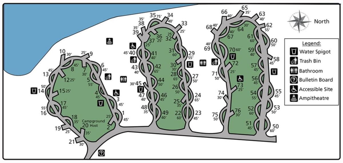 Kettle Falls Campground Map Lake Roosevelt National Recreation Area