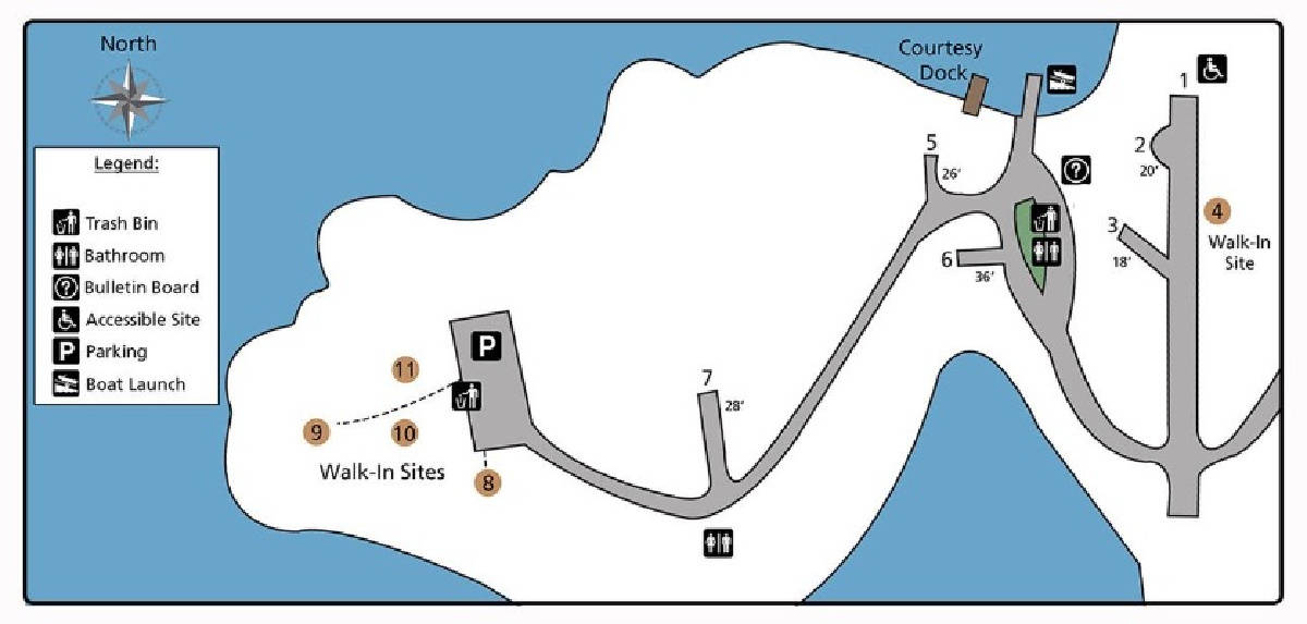 North Gorge Campground Map Lake Roosevelt NRA