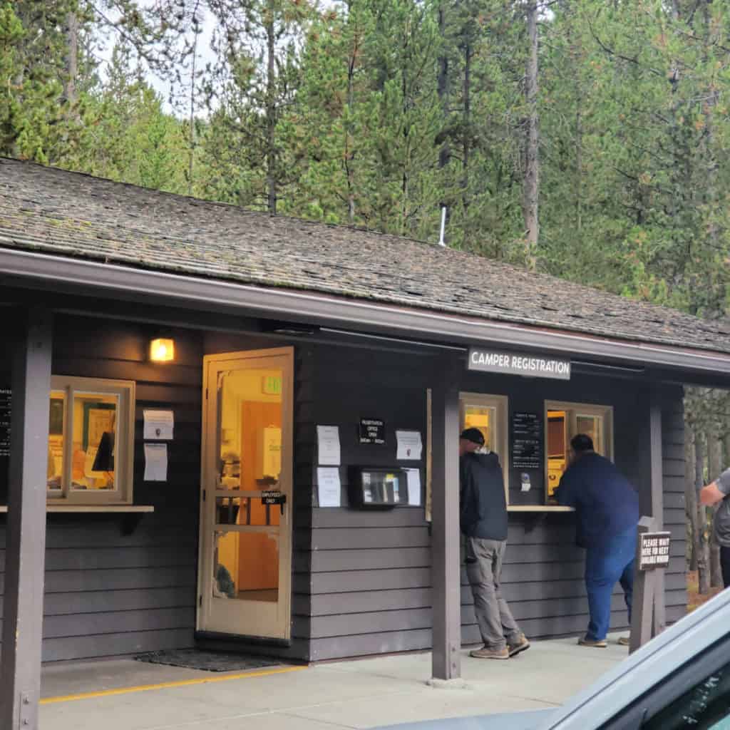 Campsite registration office Madison Campground Yellowstone National Park