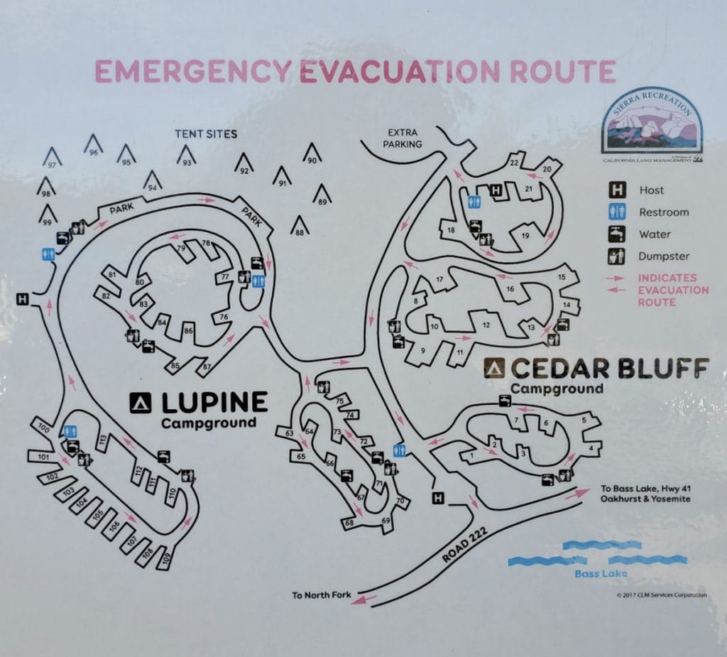 Cedar Bluff Campground Map Bass Lake