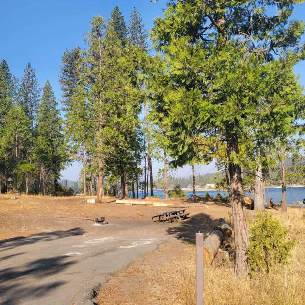 Campsite at Cedar Bluff Campground at Bass lake California