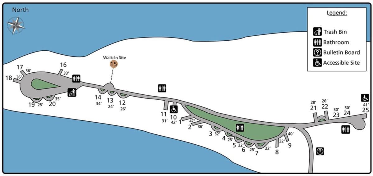 Marcus Island Campground Map
