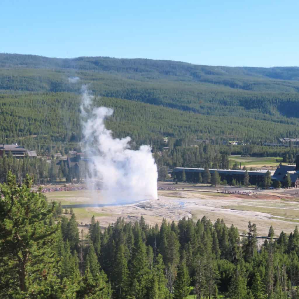 Observation Point above Geyser Hill at Upper Geyser Basin Yellowstone National Park