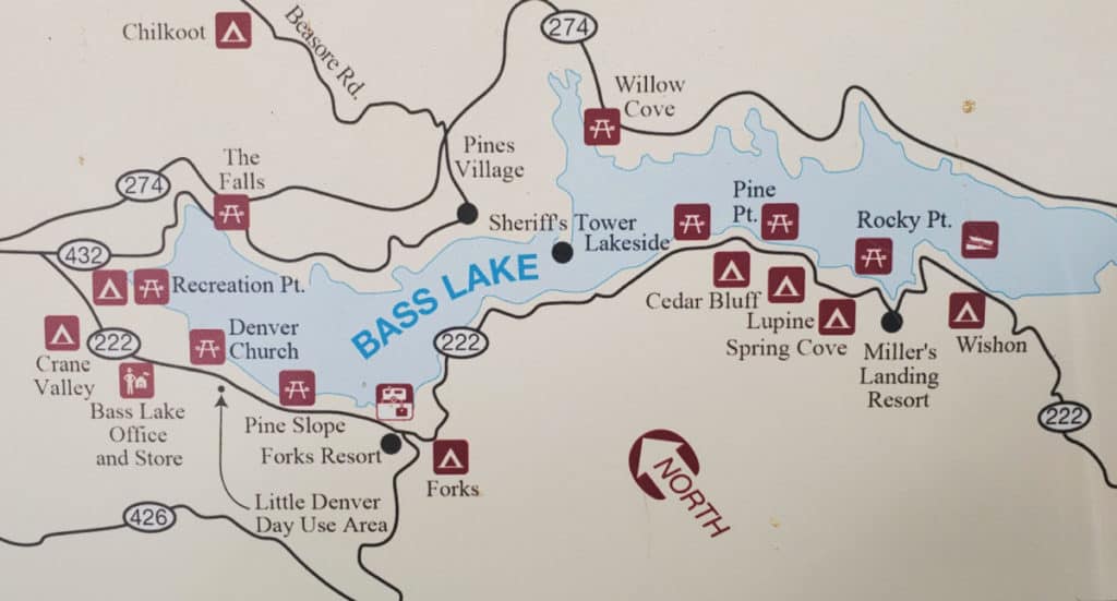 Bass Lake Recreation Area Map
