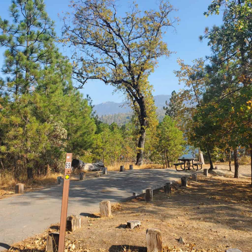campsite at Lupine Campground at Bass Lake, California