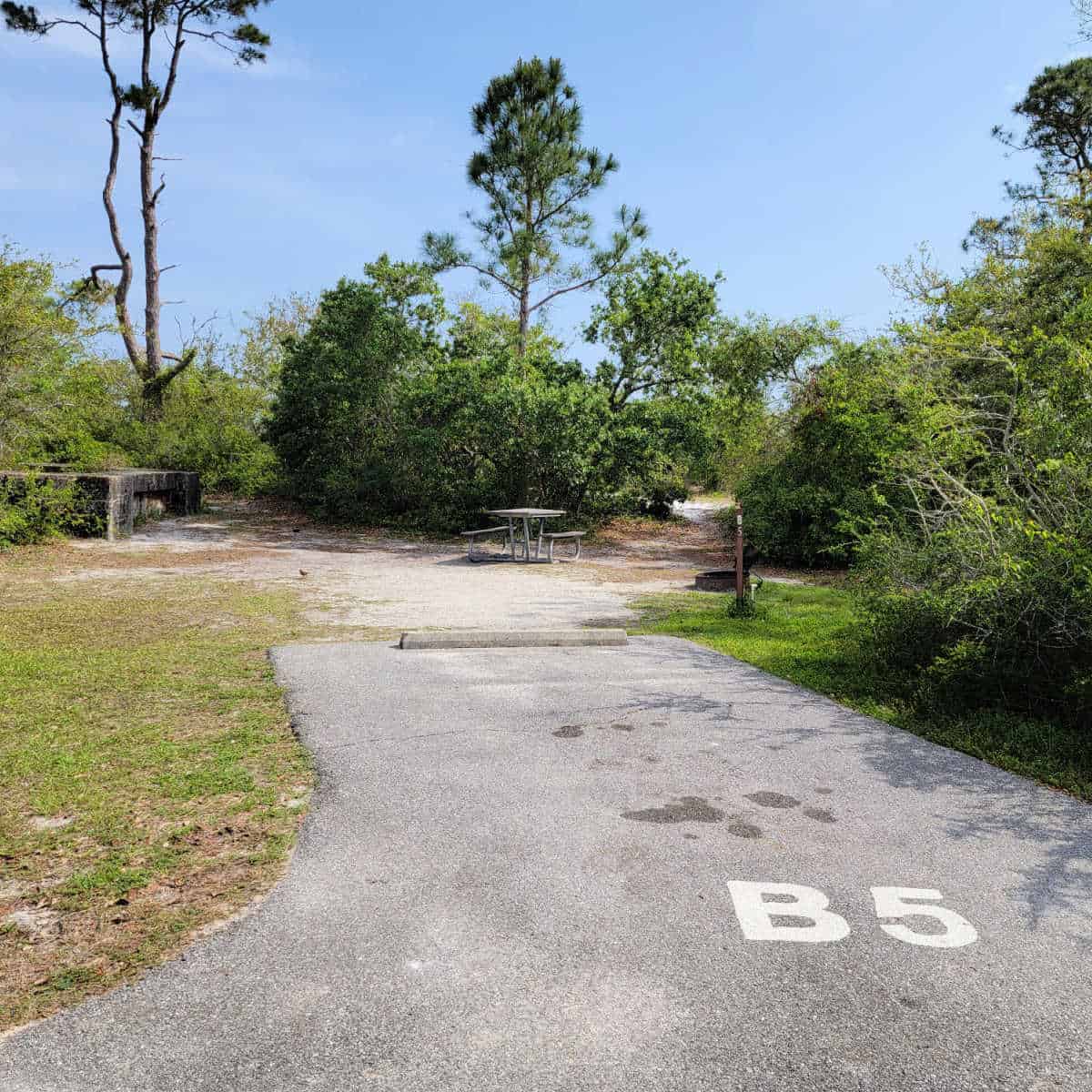 Campsite B5 Fort Pickens Campground Gulf Islands National Seashore Gulf Breeze, Florida