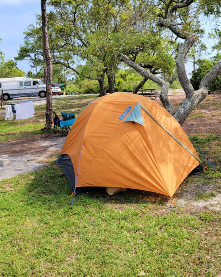 Kelty Tent at the Fort Pickens Campground in Gulf Islands National Seashore Florida