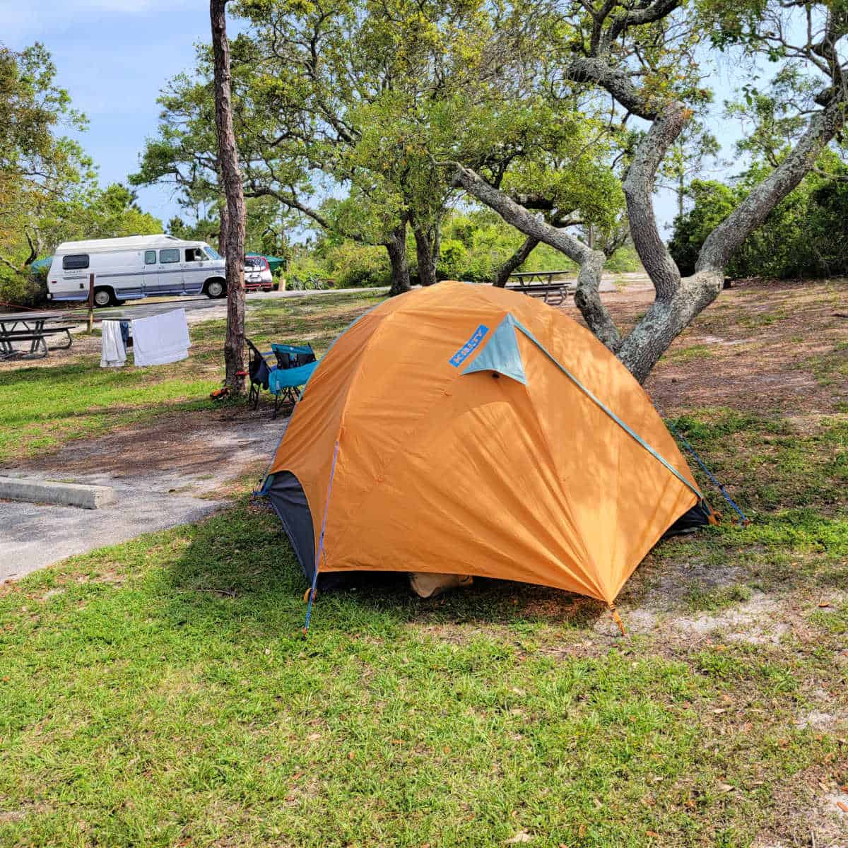 Kelty Tent at the Fort Pickens Campground in Gulf Islands National Seashore Florida