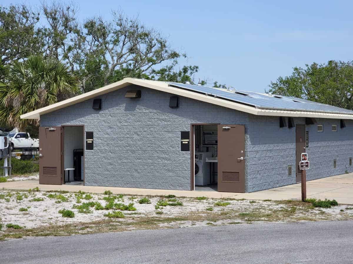 Restrooms with laundry at Fort Pickens Campground Gulf Breeze, Florida